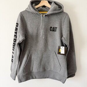CAT Caterpillar Men's Trademark Banner Hooded Pullover Sweatshirt Gray Small NWT